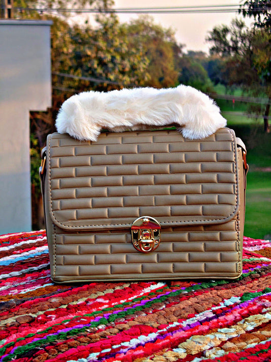 brick textured cross body hand bag