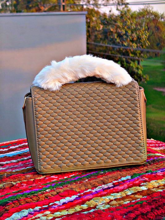 geometric textured hand bag