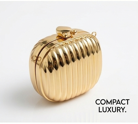 luxury golden mini clutch